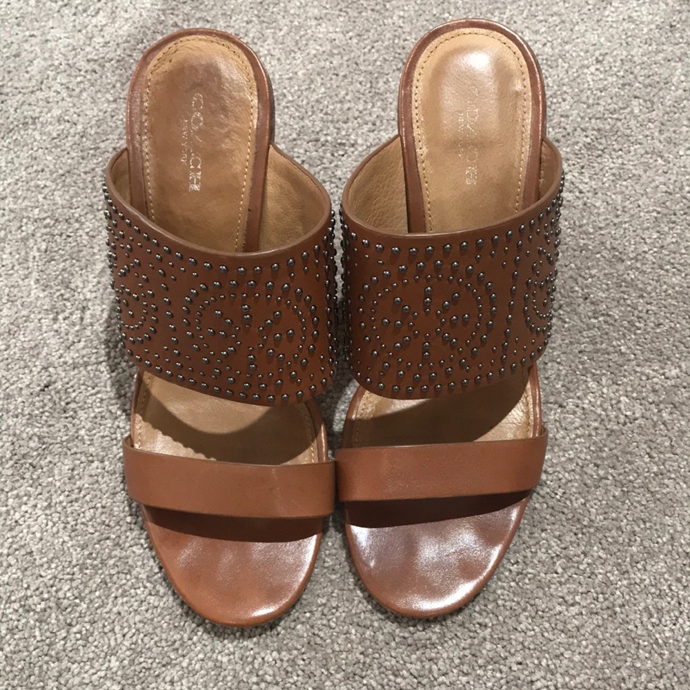Coach Saddle Studded Sandals